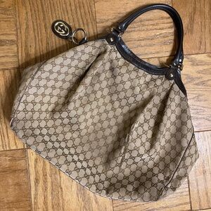 Gucci Tan Monogram Shoulder Bag/Tote